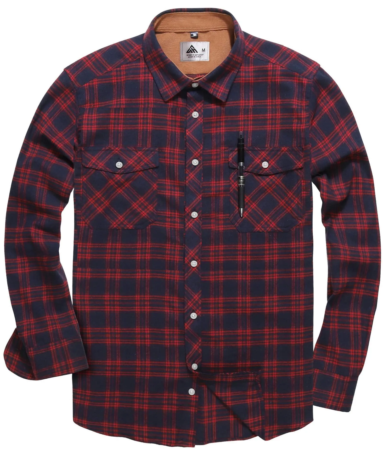 Men's Casual Button Up Classic Plaid Shirt-ZPK006237