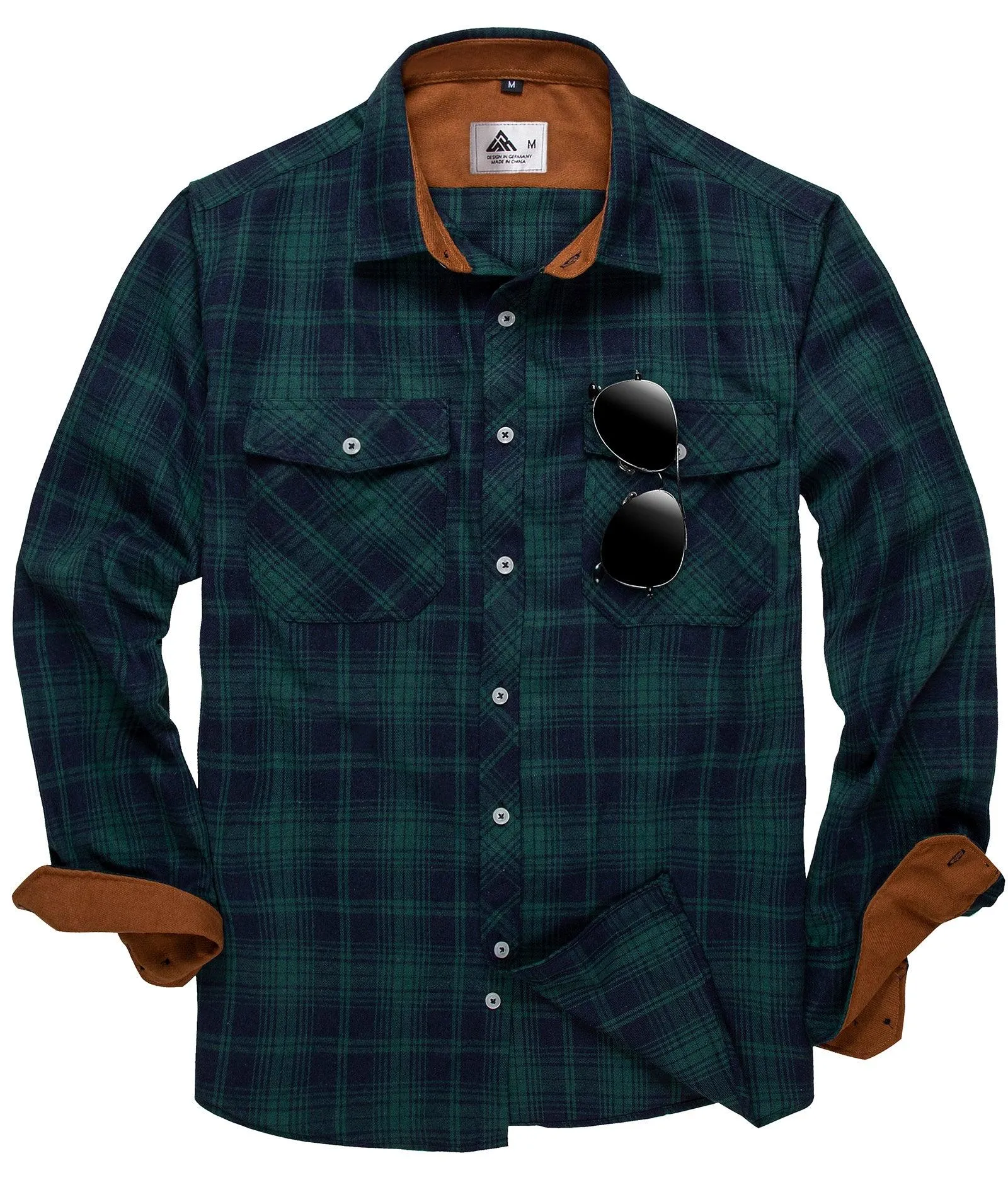 Men's Casual Button Up Classic Plaid Shirt-ZPK006237