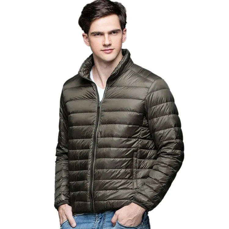 New Autumn Winter Man Duck Down Jacket Ultra Light Thin S-3XL Spring Jackets Men Stand Collar Outerwear Coat