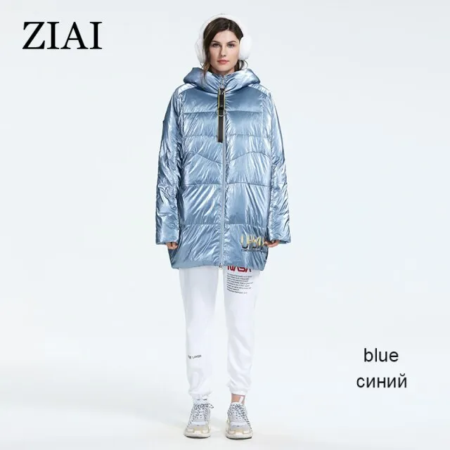 New Women's Winter Coat Casual Fashion Splicing Short Jacket Cotton Warm Hooded Female Zipper printing Parkas ZR-7078