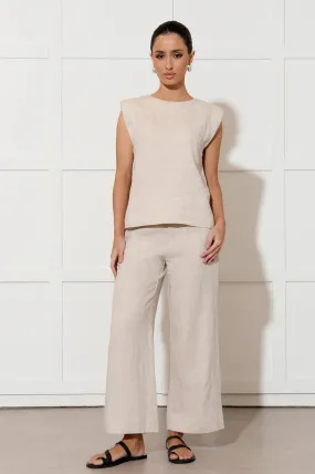 Nisha Cropped Linen Pant