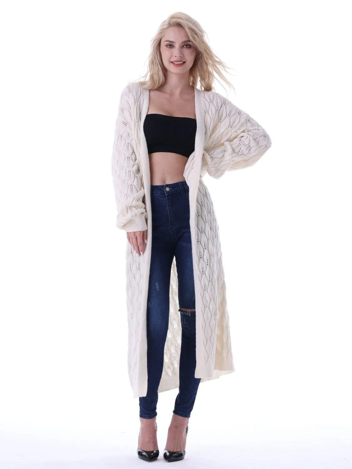 Open Front Longline Cardigan