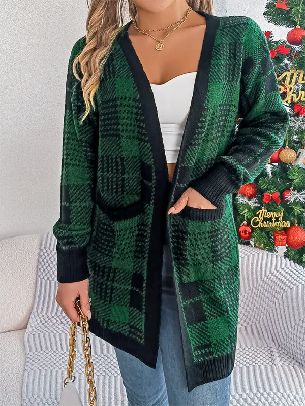 Open Front Plaid Cardigans – Classy & Casual