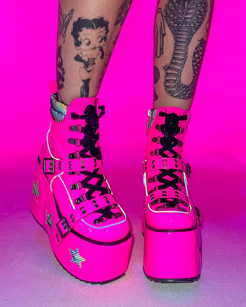 Pink Spaced Out Platform Boots