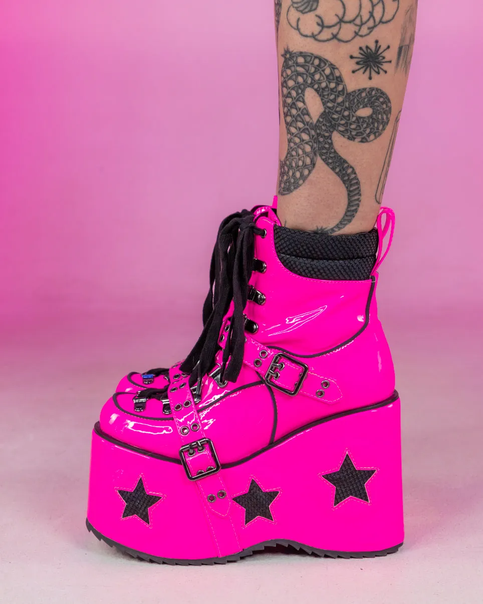 Pink Spaced Out Platform Boots