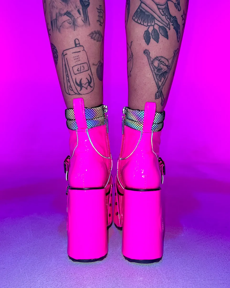 Pink Spaced Out Platform Boots