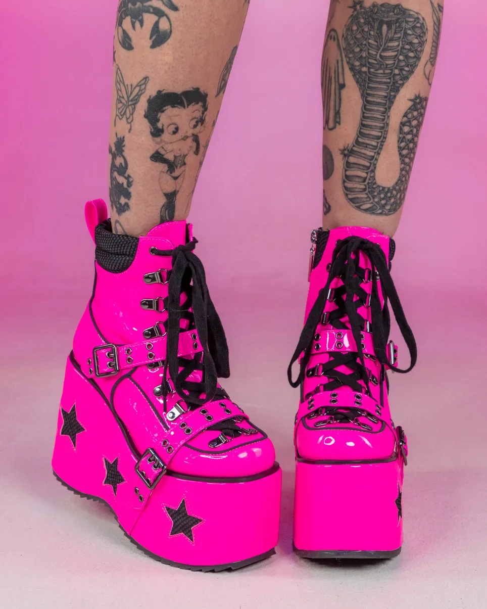 Pink Spaced Out Platform Boots