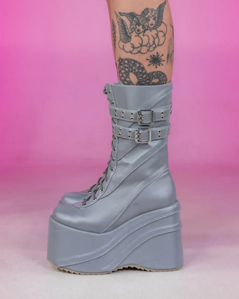 Silver Stardust Platform Boots