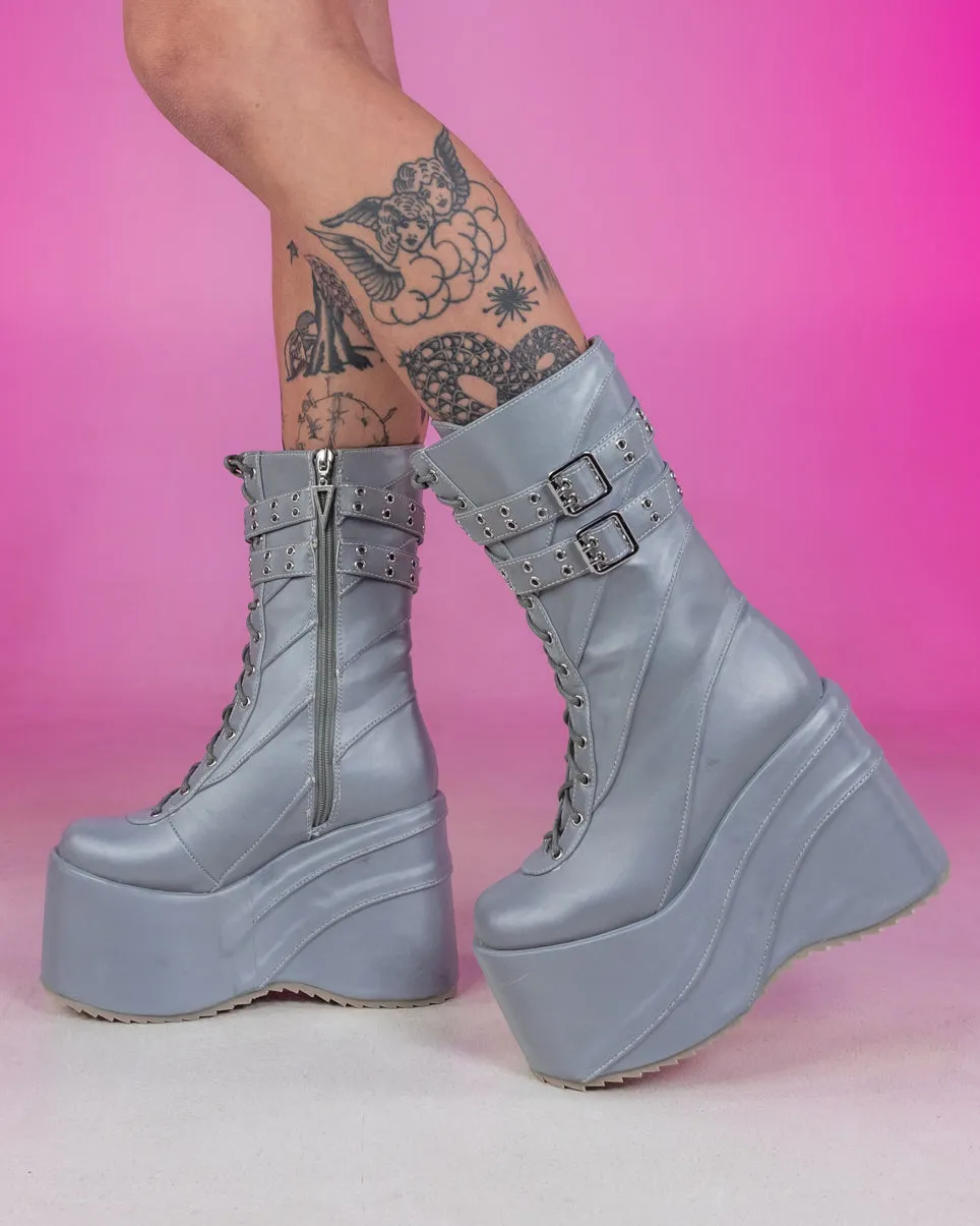 Silver Stardust Platform Boots