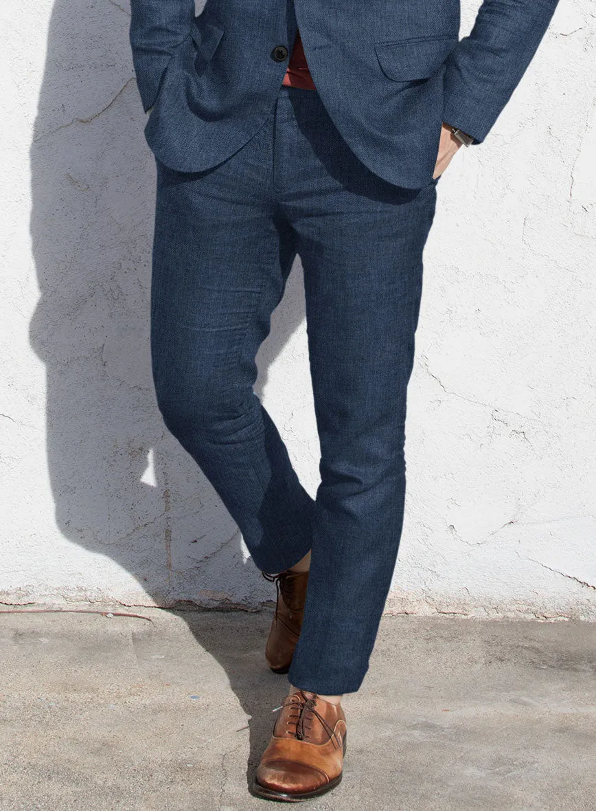 Solbiati Twill Indigo Linen Pants