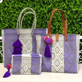 Upcycled Handwoven Handbags - Purple Rain BUNDLE