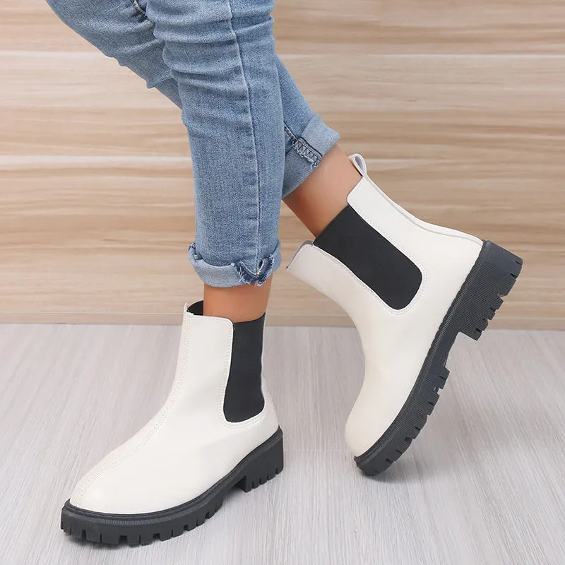 Women Boots Luxury Chelsea Boots Women Ankle Boots Chunky Winter Shoes