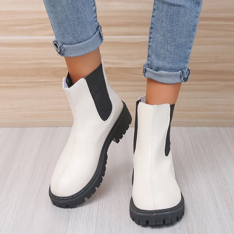 Women Boots Luxury Chelsea Boots Women Ankle Boots Chunky Winter Shoes