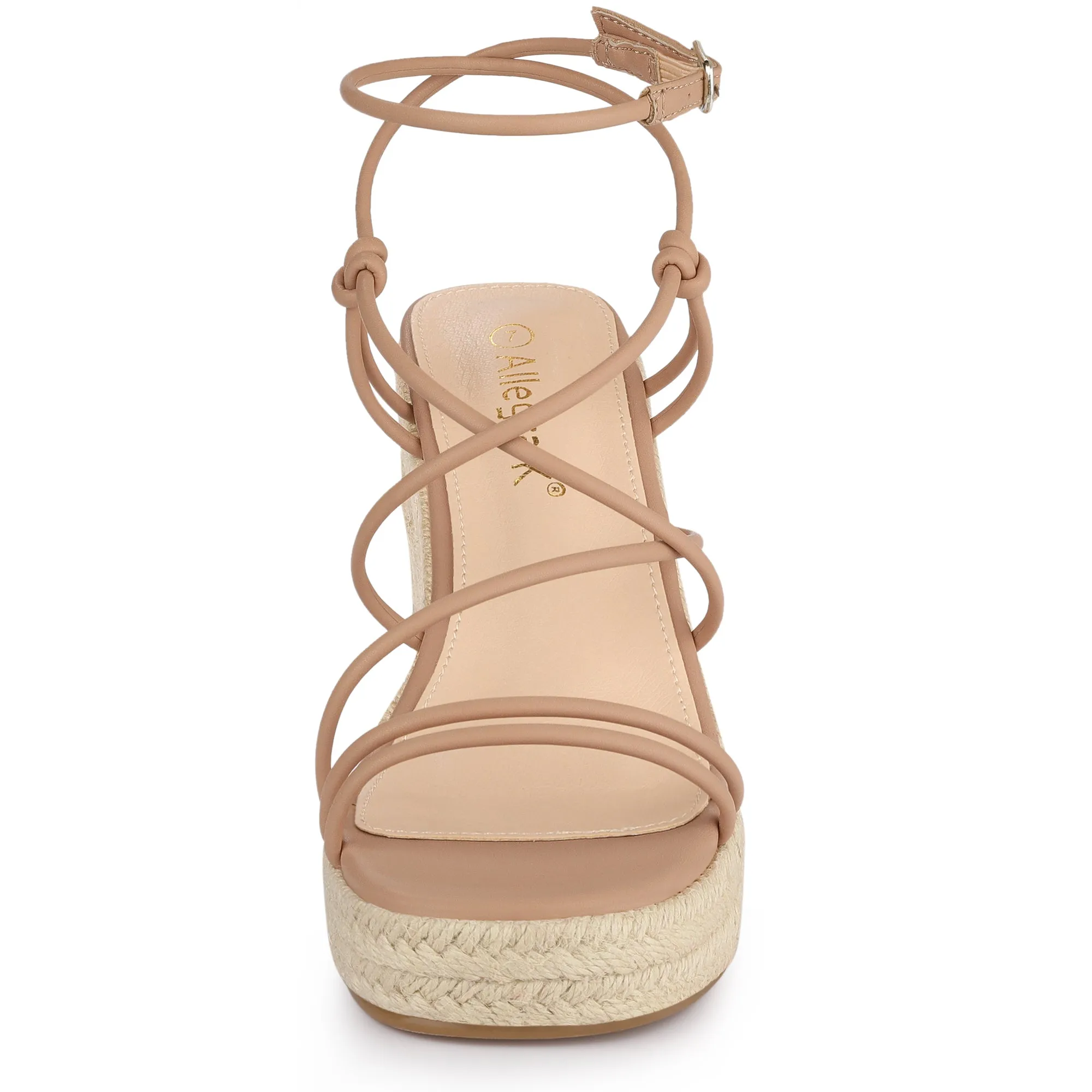 Women's Platform Square Toe Espadrilles Wedge Strappy Sandals