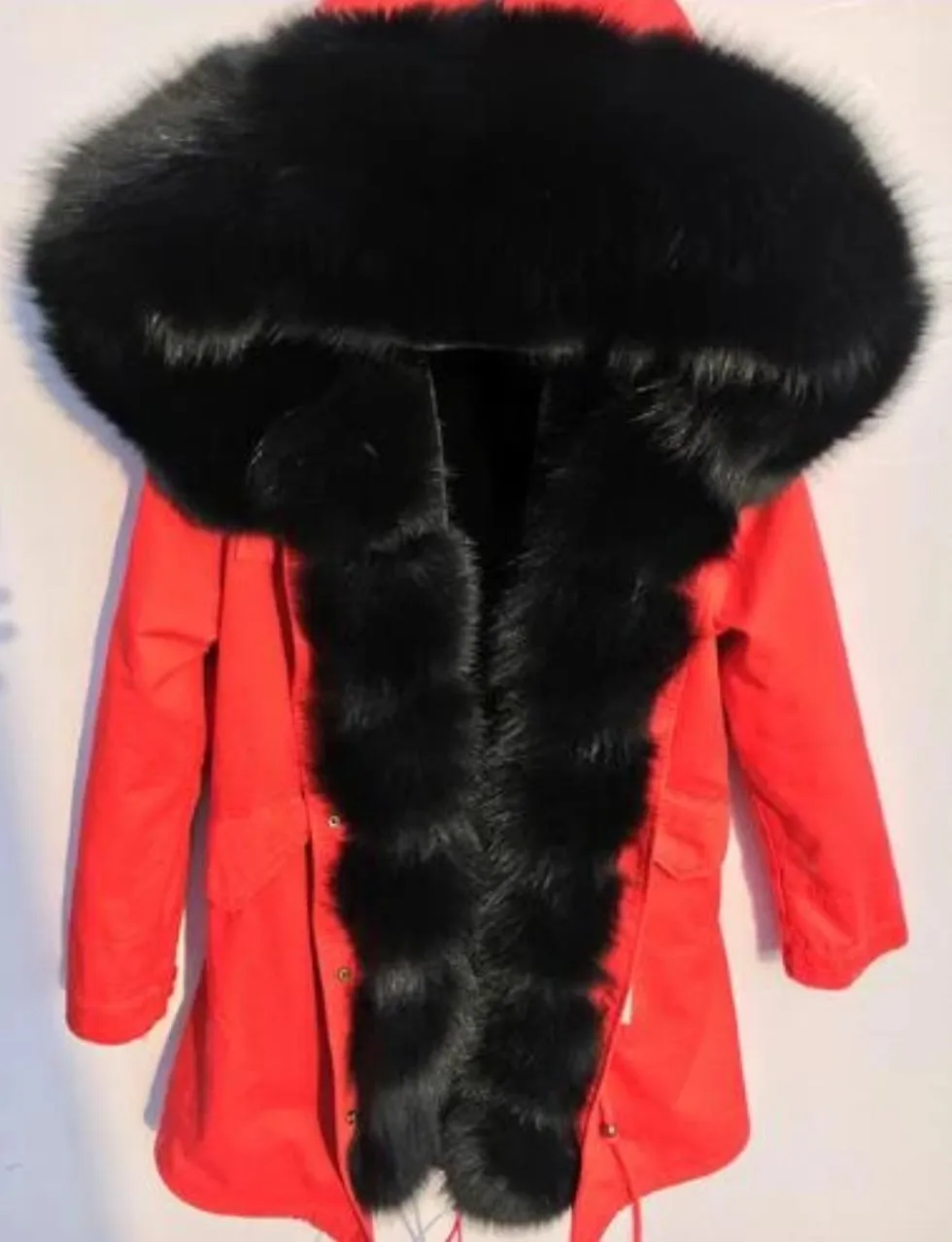 Women's Winter Casual Warm Spandex Parka With Fox Fur