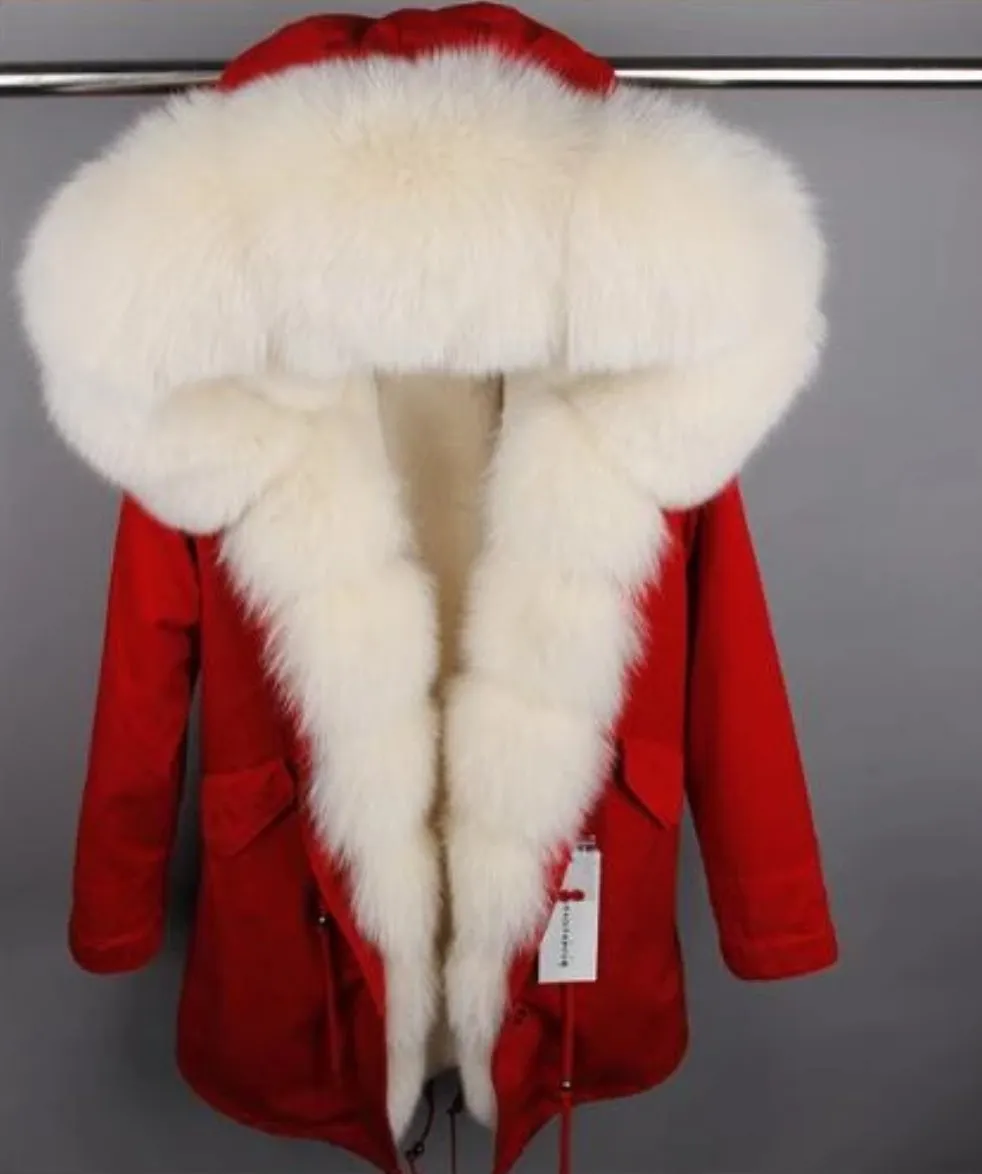 Women's Winter Casual Warm Spandex Parka With Fox Fur