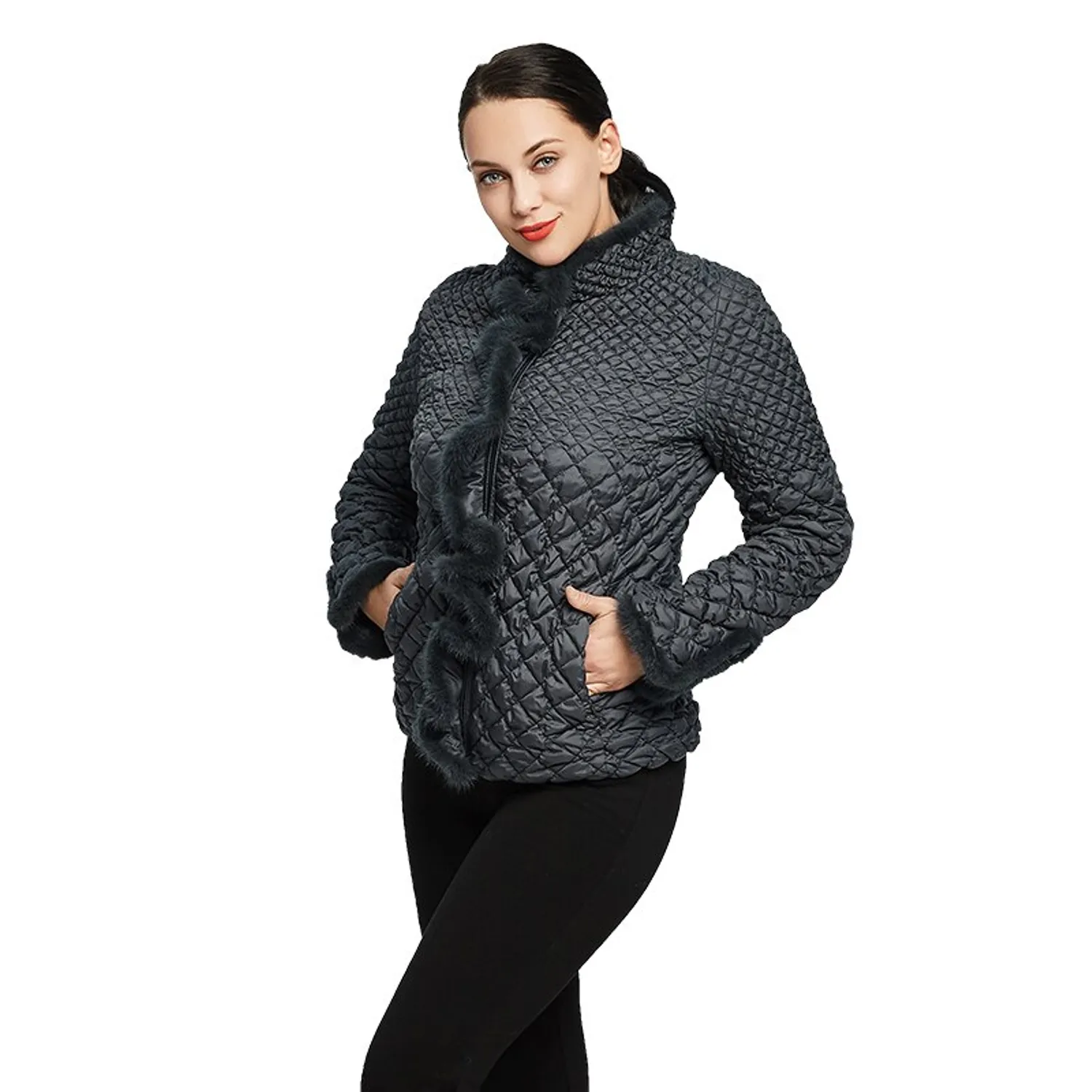 Women's Winter Solid Slim Coat | Plus Size