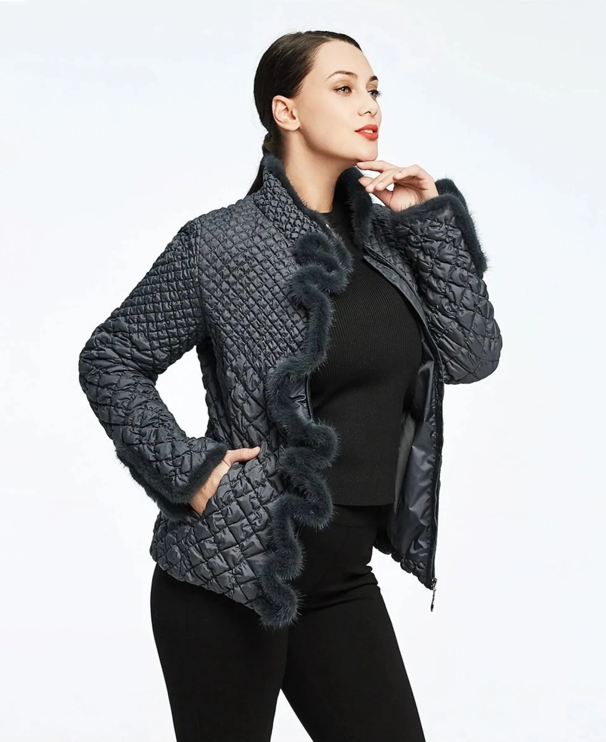 Women's Winter Solid Slim Coat | Plus Size