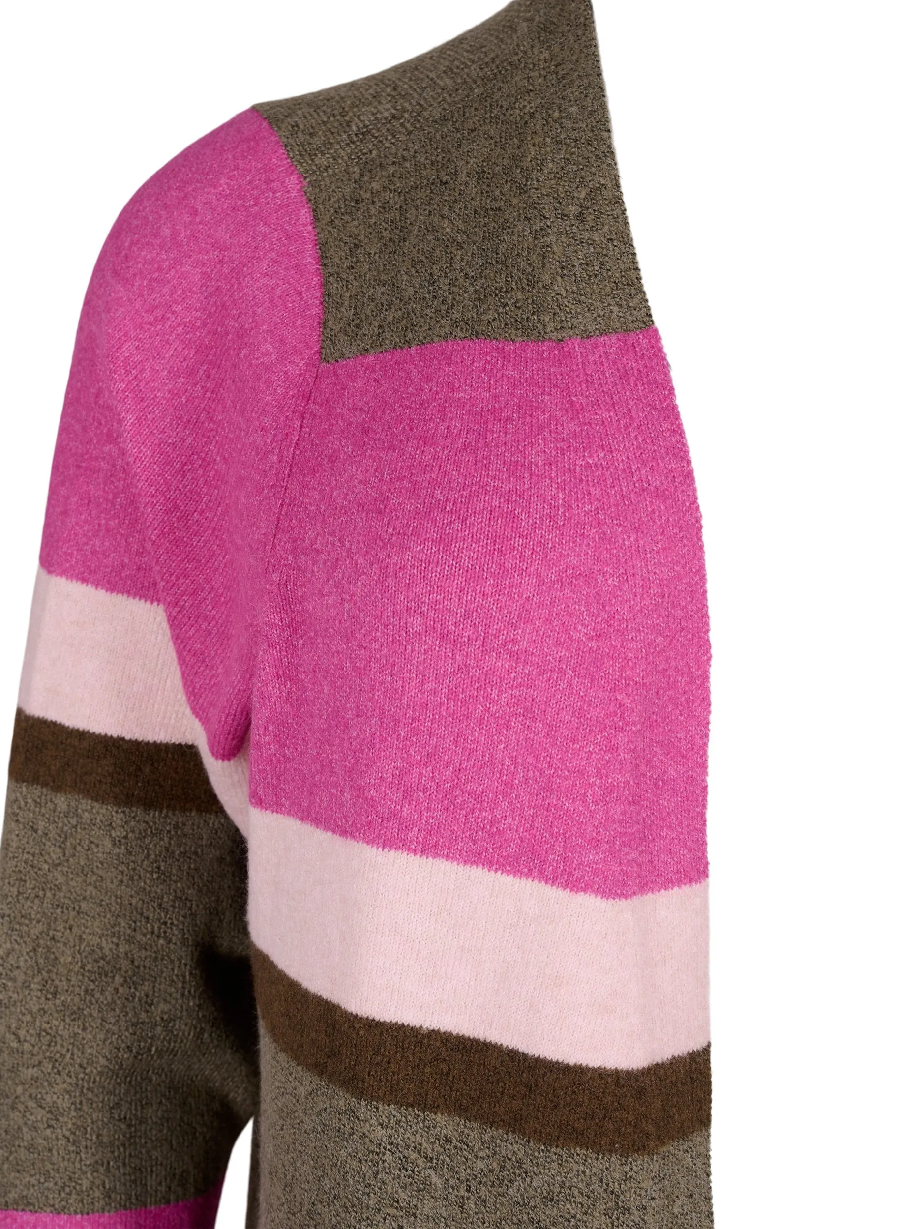 Zizzi Sunny Cardigan in Pink Stripe