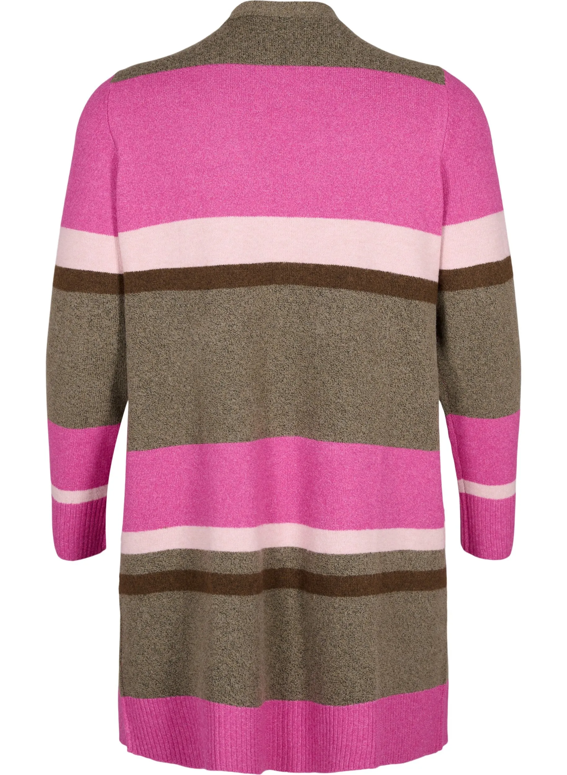 Zizzi Sunny Cardigan in Pink Stripe